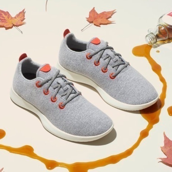allbirds Shoes - Allbirds Merino Wool Runners Casual Sneakers Shoes Grey Orange Size 10